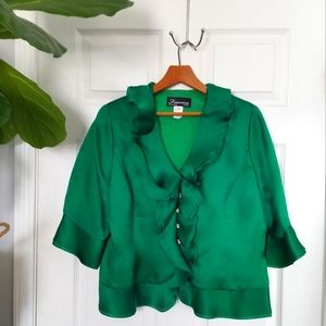 FRASCARA EMERALD RUFFLE DETAIL TOP SZ 16
